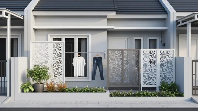 Area Jemuran di Depan Rumah Tipe 36 yang Rapi (Gemini AI)
