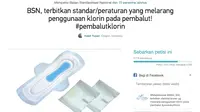 Temuan YLKI (Yayasan Lembaga Konsumen Indonesia) tentang penggunaan klorin pada 9 produk pembalut dan 7 pentyliner mendapatkan reaksi 