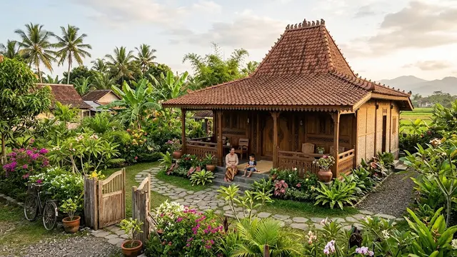 Model Rumah Desa Minimalis dengan Halaman Hijau