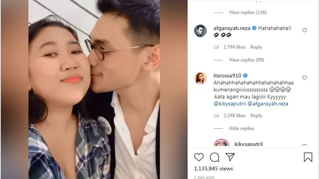Kiky Saputri dicium Afgan Syahreza