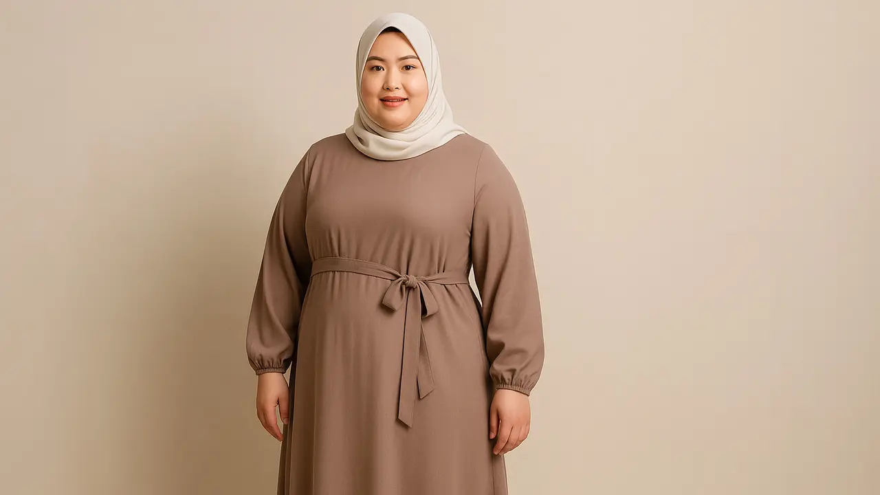 7 Rekomendasi Gamis Polos tapi Elegan untuk Orang Gemuk, Solusi untuk Tampil Lebih Percaya Diri