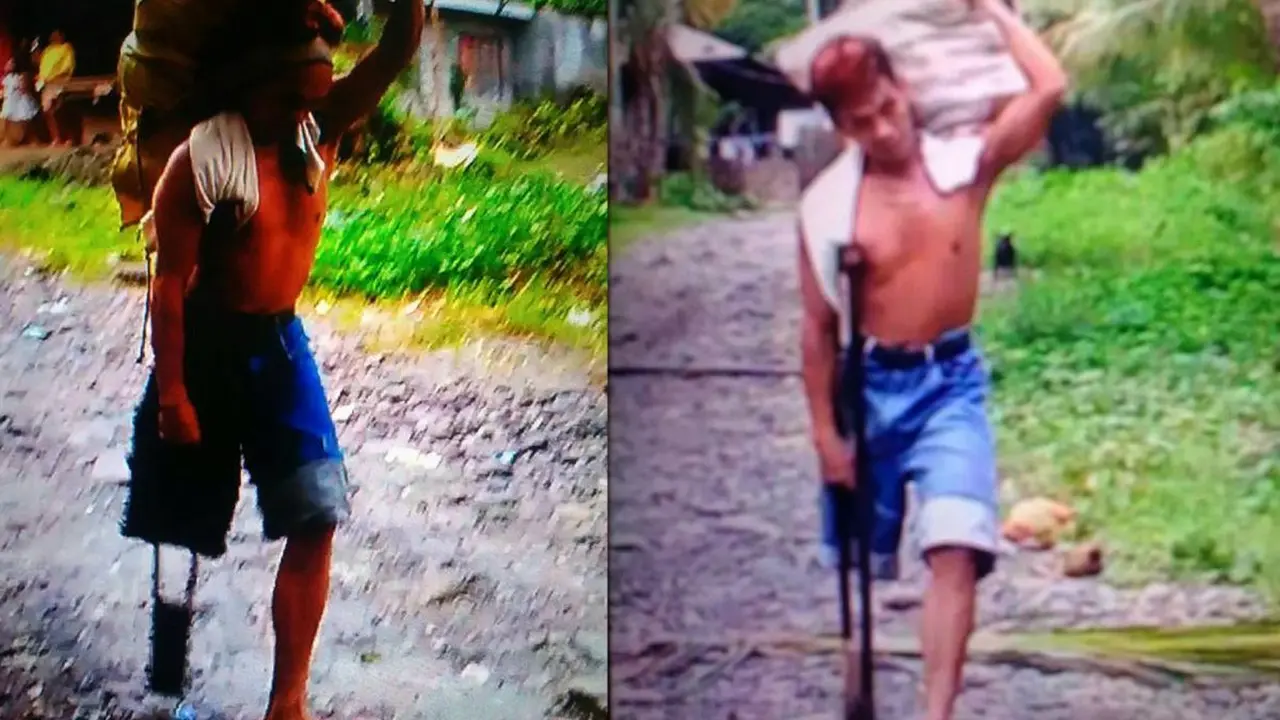 Cuma Punya 1 Kaki, Pria Ini Panggul Karung 50kg Tiap Hari