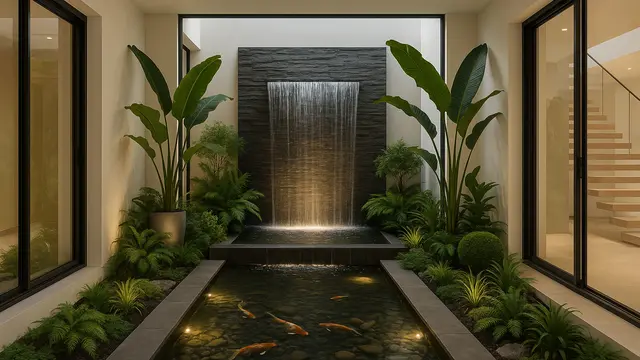 Model Rumah Minimalis Mewah Dengan Inner Garden/Ilustrasi Gambar AI