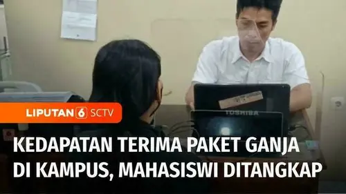 VIDEO: Mahasiswi di Mataram Ditangkap Usai Terima Paket Ganja di Kampus