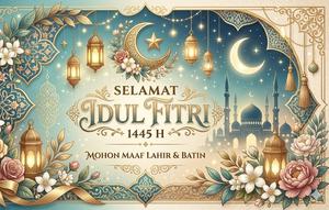 Contoh Kartu Ucapan Idul Fitri (created by AI)