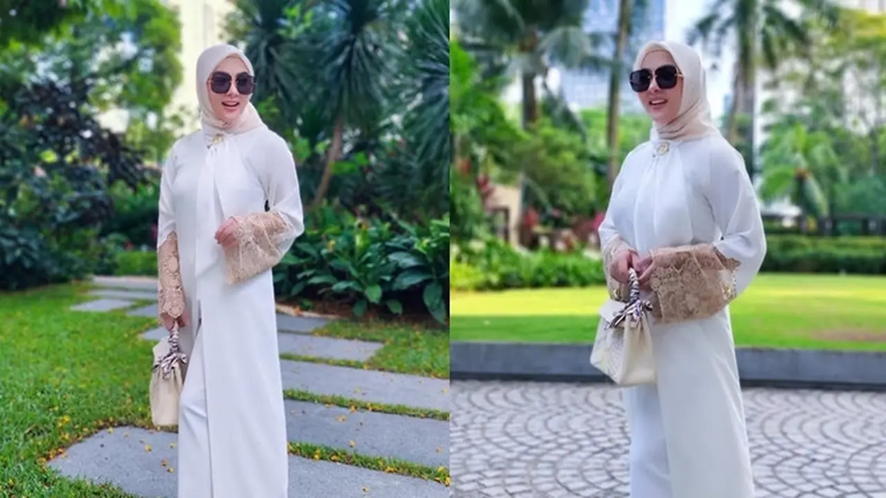 Pilihan Syahrini dengan Dress Warna Putih yang Elegan