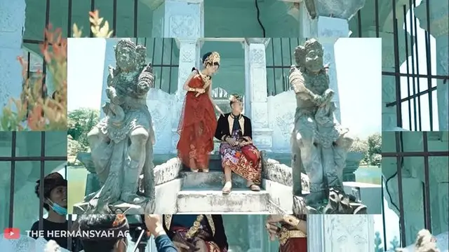 7 Potret Prewedding Azriel Hermansyah dan Sarah Menzel dalam Busana Bali