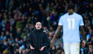 Tren kurang meyakinkan Manchester City berlanjut. Skuad Pep Guardiola kini mencatat tiga hasil imbang beruntun di Liga Inggris dan harus puas berada di peringkat kedua klasemen dengan 43 poin. (AP Photo/Dave Thompson)