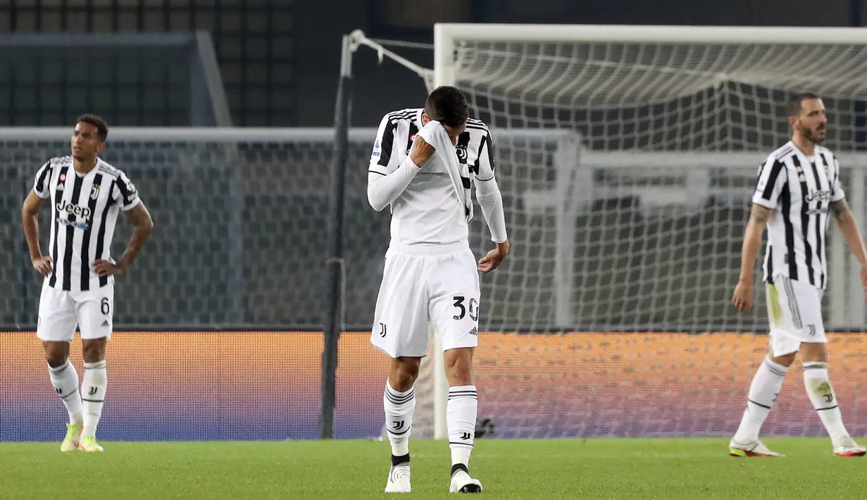 Ini merupakan kekalahan kedua Juventus secara beruntun di Serie A. Sebelumnya, mereka juga takluk 1-2 dari Sassuolo. (Paola Garbuio/LaPresse via AP)