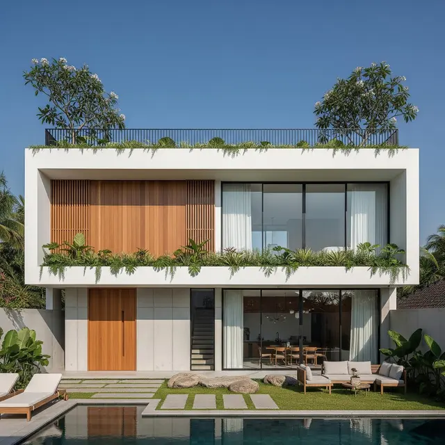 Model Rumah Sederhana Tapi Mewah dengan Atap Datar dan Rooftop