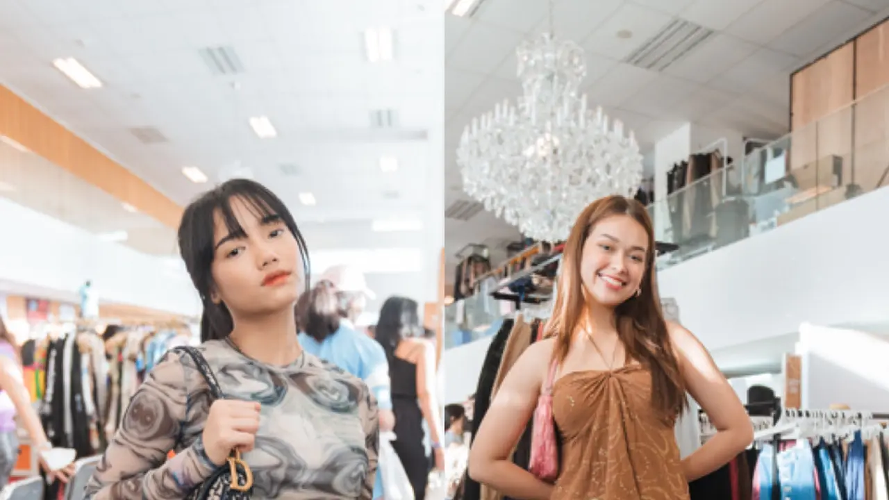 Gaya Fuji An dan Rebecca Klopper saat bareng-bareng ke bazzar fashion