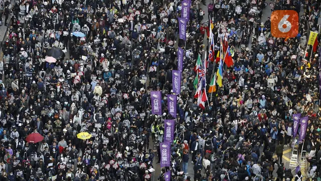 Demonstrasi terbesar di Hong Kong.