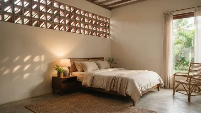 Roster minimalis untuk ventilasi kamar yang tetap terang dan terjaga privasinya model lubang miring untuk kamar menghadap ruang