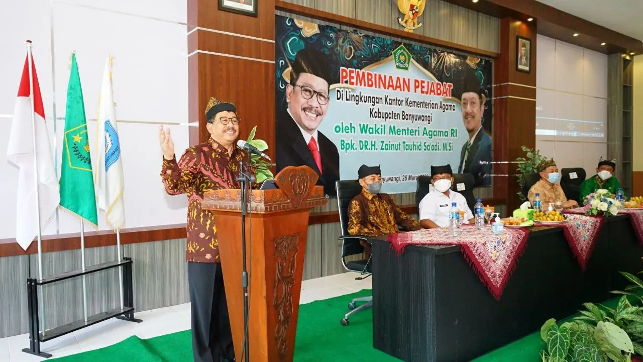 Kunjungi Banyuwangi Wamenag Zainud Tauhid Serukan Moderasi Beragama