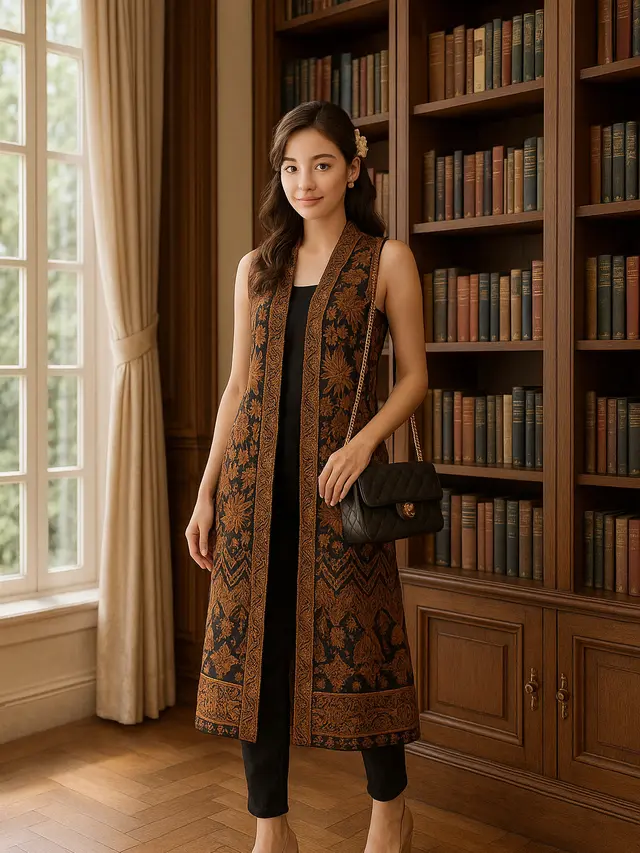 Model Cardigan Batik Tanpa Lengan