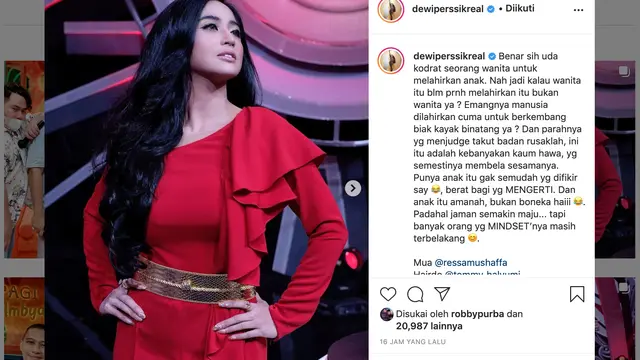 Unggahan Dewi Perssik. (Foto: Instagram @dewiperssikreal)