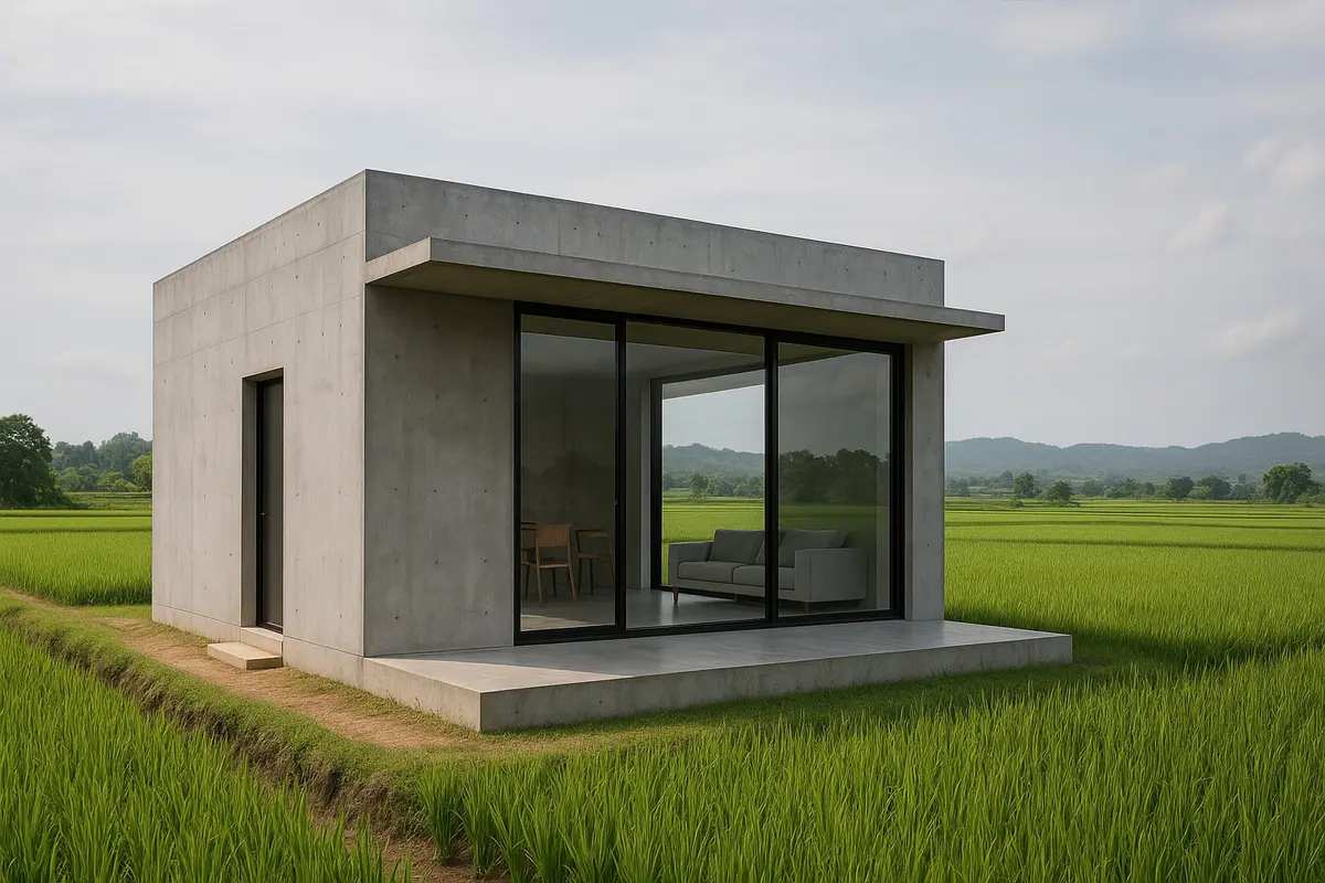 7 Gambar Rumah Sederhana Tepi Sawah yang Modern dan Estetik