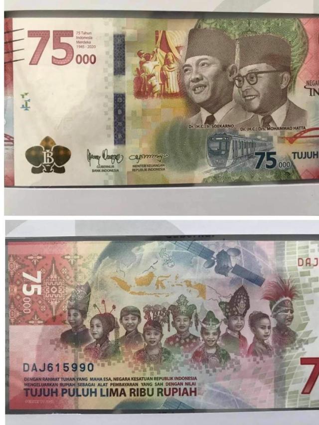 Viral penampakan uang baru yang diterbitkan untuk memperingati Hari Kemerdekaan RI yang ke-75 tahun.
