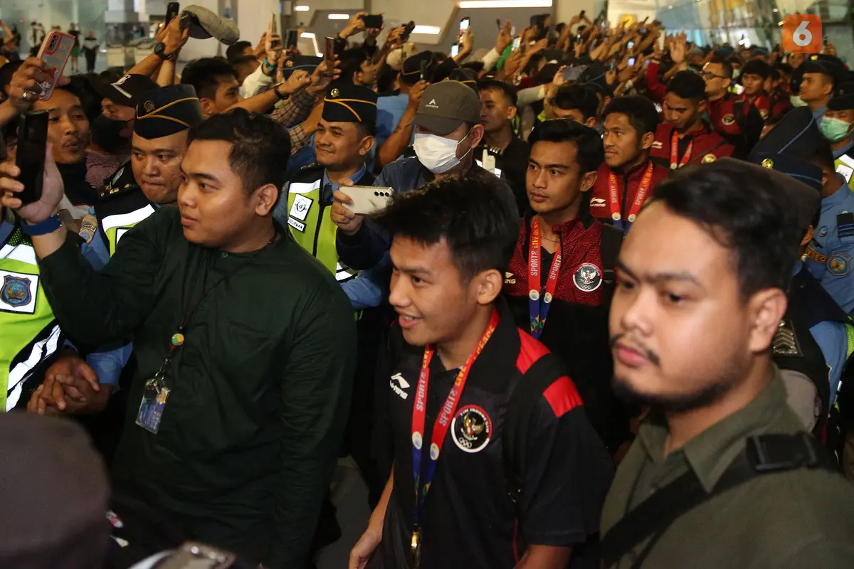 Skuad Timnas Indonesia U-22 Tiba di Bandara Soekarno Hatta
