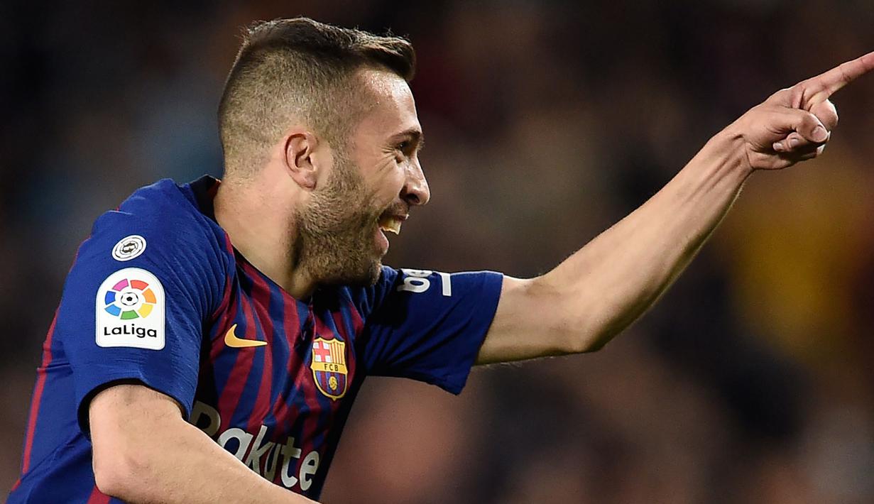 7. Jordi Alba (Spanyol) - Sebesar 500 juta euro dengan kontrak hingga 30 Juni 2024. (Photo by PAU BARRENA / AFP)