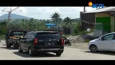 Ruas Jalan Lingkar Selatan Kota Cilegon menuju kawasan wisata Anyer yang ambrol akibat tergerus banjir hingga kini masih ditutup.