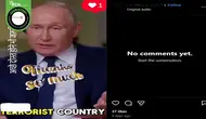 Gambar tangkapan layar&nbsp;video yang diklaim Presiden Rusia Vladimir Putin menyebut Pakistan sebagai negara teroris. (sumber: Facebook)