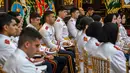Mereka merupakan mahasiswa dari program beasiswa jangka panjang yang sejak 2024 menempuh pendidikan di Unhan. (BAY ISMOYO/AFP)