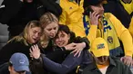 Laga Kualifikasi Euro 2024 antara tuan rumah Timnas Belgia menghadapi Swedia yang berlangsung di King Baudouin Stadium, Brussels, Belgia, Selasa (17/10/2023) dini hari WIB harus dihentikan saat memasuki turun minum dengan kedudukan imbang 1-1 setelah insiden dua warga Swedia yang mengenakan atribut Timnas Swedia dilaporkan tewas tertembak. (AFP/John Thys)
