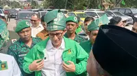 Ketua Badan Pemenangan Pemilu Partai Persatuan Pembangunan (PPP) Sandiaga Uno disambut kader PPP di Batam. Foto: liputan6.com/ajang nurdin&nbsp;