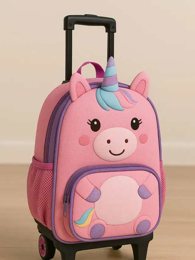 Model Tas Sekolah Anak TK di 2025, Tas Ransel dengan Roda (foto: ChatGPT)