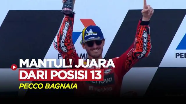 Berita Video, Pecco Bagnaia sukses raih podium juara MotoGP Mandalika 2023 pada Minggu (15/10/2023)
