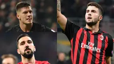 Satu gol ke gawang Dudelange saat membawa AC Milan berpesta gol membuat Patrick Cutrone mulai meramaikan persaingan menjadi top scorer Liga Europa 2018/2019. (Kolase Foto AFP)