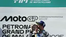 Kemenangan Alex Marquez di MotoGP Malaysia 2025 memastikan posisi pebalap Gresini Racing itu sebagai runner-up MotoGP 2025. (Lillian SUWANRUMPHA/AFP)