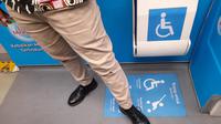 Tempat menaruh sepeda bagi pengguna LRT Jabodebek selama di kereta. (dok. Liputan6.com/Dinny Mutiah)