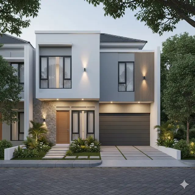 Gambar Rumah Minimalis Modern Kekinian dengan Garasi Mobil