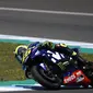 Pembalap Movistar Yamaha, Valentino Rossi, hanya finis kelima pada balapan MotoGP Jerez, Minggu (6/5/2018). (AP Photo/Miguel Morenatti)