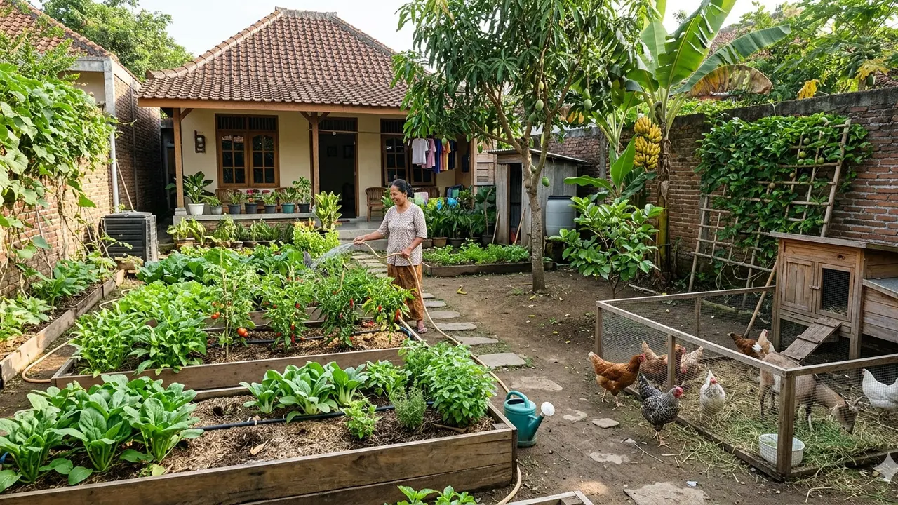 Cara Membuat Kebun Multifungsi di Halaman Rumah untuk Sayur, Buah, dan Ternak. Gemini