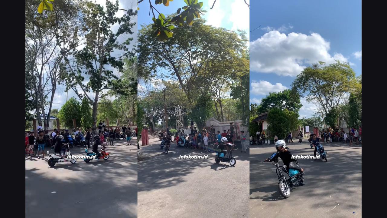 Balapan Sepeda Listrik di Stadion