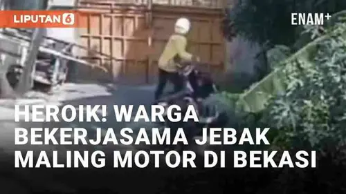 VIDEO: Aksi Heroik Warga Bekerjasama Jebak Maling Motor di Kabupaten Bekasi