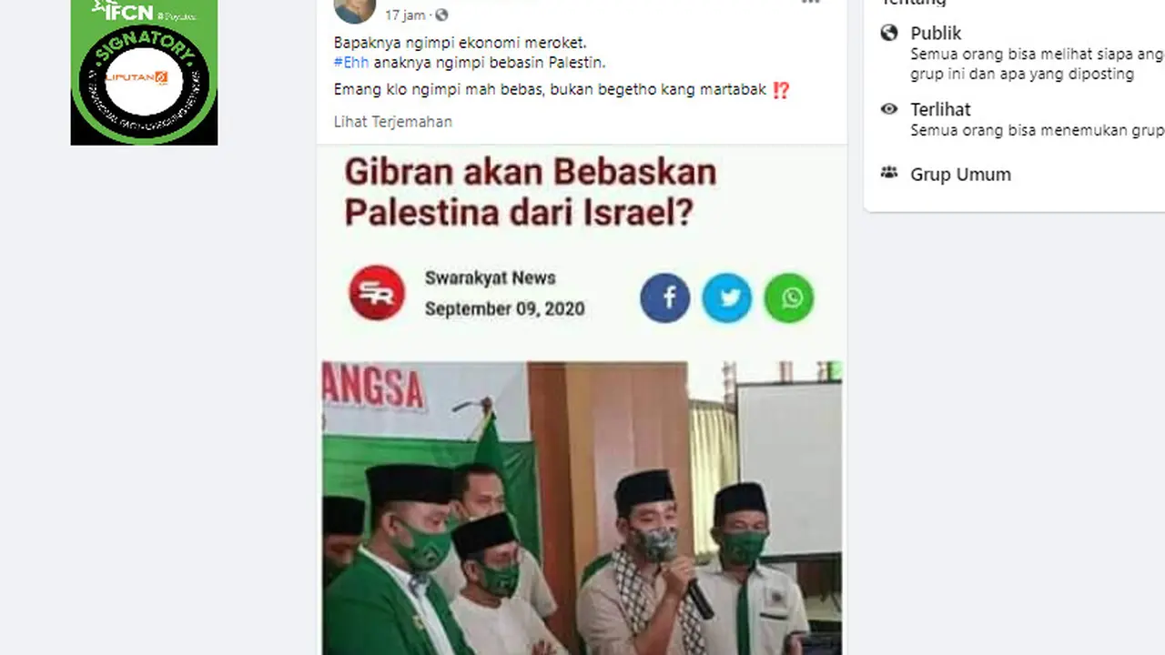 Penelusuran Klaim Gibran akan Membebaskan Palestina dari Israel