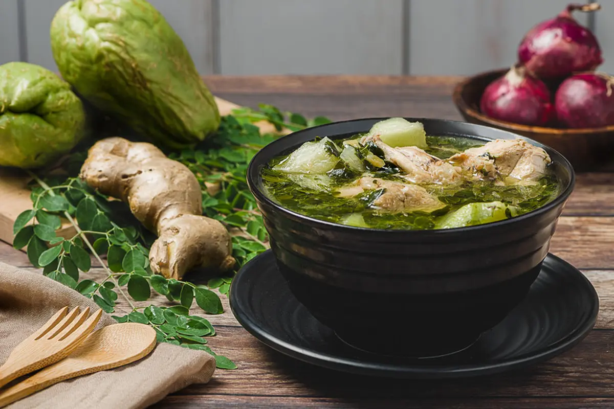 resep sop ayam daun kelor labu siam