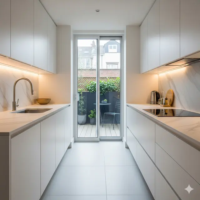Konsep Desain Dapur Sederhana untuk Lahan Sempit. Gemini