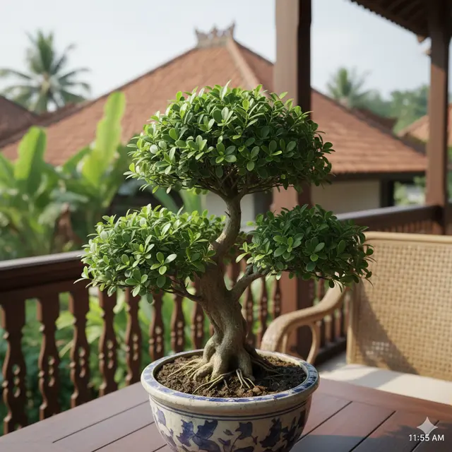 Jenis Pohon Kecil Berdaun Indah untuk Teras Rumah (Foto: Gemini AI)