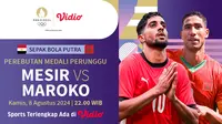 Link Live Streaming Sepak Bola Olimpiade Paris 2024: Mesir vs Maroko di Vidio. (Sumber: dok. vidio.com)