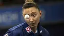 Petenis meja Austria, Sofia Polcanova bertanding saat final Tenis Meja Wanita di European Championships 2022 di Munich, Jerman, pada 21 Agustus 2022. (AFP/Tobias Schwarz)