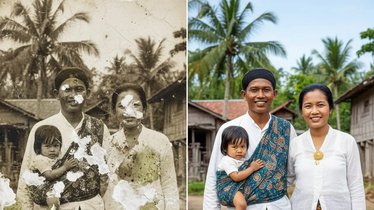 Prompt AI Edit Foto Lama yang Rusak Jadi Jelas dan Tajam