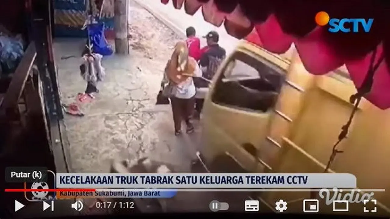 Video Kecelakaan maut truk menabrak satu keluarga di Sukabumi, Jawa Barat (sumber: YouTube Liputan6).