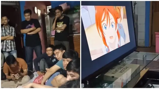 6 Potret Bapak-bapak Nonton Kartun Ini Serius Banget, Jadi Tontonan Favorit
