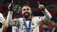 Bek kanan Real Madrid, Dani Carvajal dinobatkan sebagai MVP final Liga Champions 2023/2024. (AFP/Ina Fassbender)