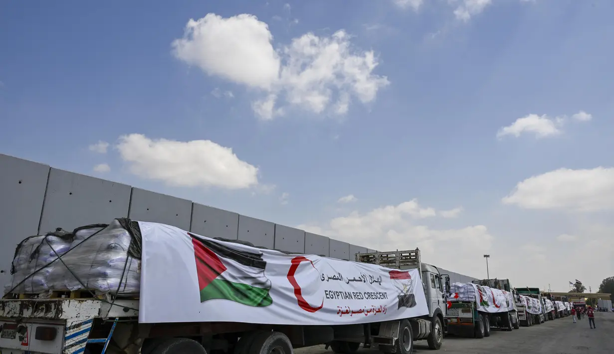 Sebelumnya, Perserikatan Bangsa Bangsa (PBB) dan sejumlah kelompok bantuan telah memperingatkan tentang ancaman kelaparan di wilayah Palestina tersebut. (Khaled DESOUKI/AFP)